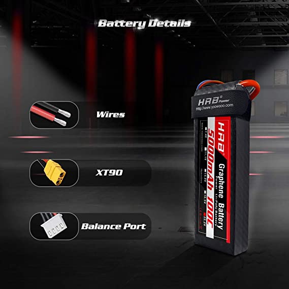 HRB 6S 5000mAh 22.2V 100C XT90 Graphene - LiPo24.de