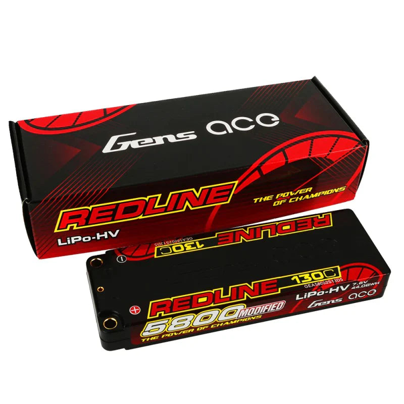 Gens Ace Redline Series 5800mAh 7.6V 130C 2S1P HardCase 56# HV Ultra LCG LiPo Akku - LiPo24.de