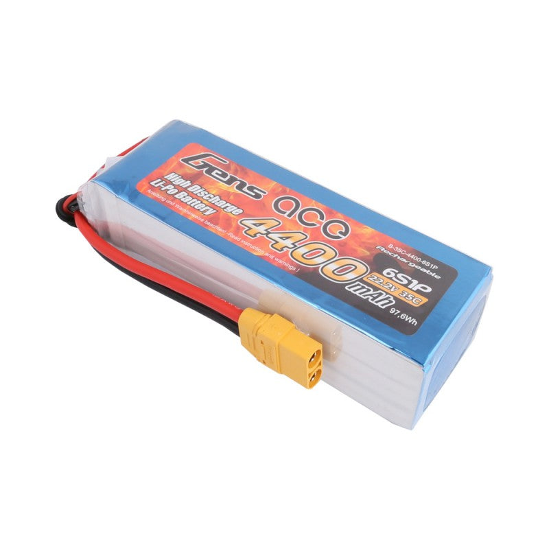 Gens Ace 4400mAh 22,2V 35C 6S1P Lipo Akkupack mit XT90 Stecker - LiPo24.de