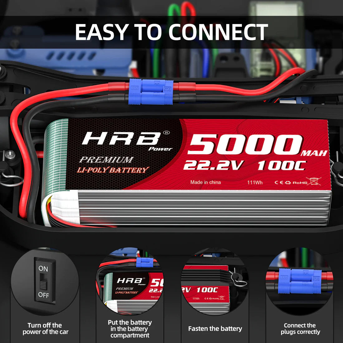 HRB Premium Line 6S 5000mAh 22.2V 100C EC5 LiPo Akku