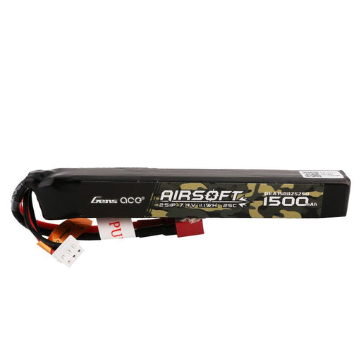 Gens Ace 25C 1500mAh 2S1P 7,4V Airsoft Gun Lipo Batterie mit T Stecker   LiPo24.de