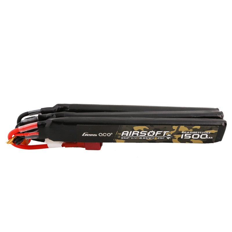 Gens Ace 25C 1500mAh 3S1P 11.1V Nunchuck 3X Airsoft Gun Lipo Batterie mit T-Stecker - LiPo24.de