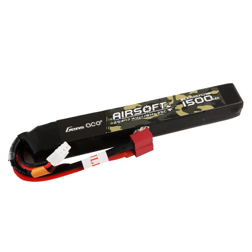 Gens Ace 25C 1500mAh 2S1P 7,4V Airsoft Gun Lipo Batterie mit T Stecker   LiPo24.de