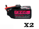 CNHL Black Series V2.0 4S LiPo Akku 1500mAh 14,8V 130C Lipo-Akku mit XT60-Stecker (2 Stück)