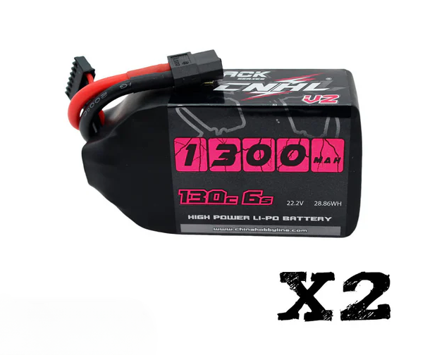 CNHL Black Series V2.0 6S Lipo Akku 1300mAh 22,2V 130C Lipo-Akku mit XT60-Stecker (2 Stück)