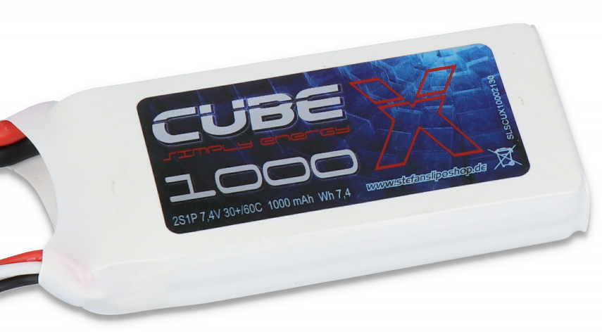 SLS X-CUBE 1000MAH 2S1P 7,4V 30C/60C - LiPo24.de