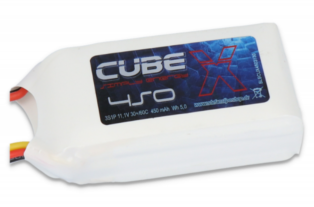 SLS X-CUBE 450MAH 3S1P 11,1V 30C/60C - LiPo24.de