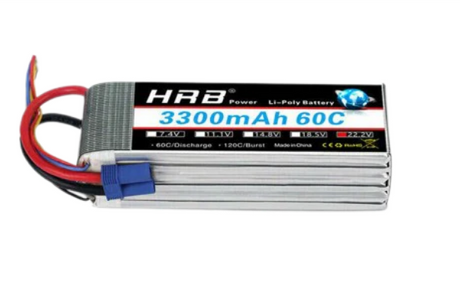 HRB 6S 3300mAh 22.2V 60C EC5 Lipo Akku - LiPo24.de