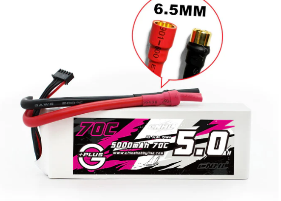 CNHL 4S 5000mAh 14,8V 70C 6,5 mm Rundstecker Lipo Akku