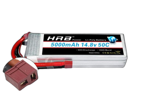 HRB 4S 5000mAh 14,8V 50C  Dean T LiPo Akku - LiPo24.de