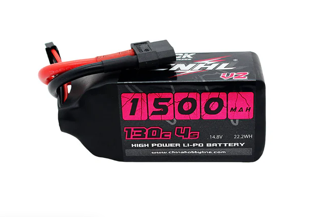 CNHL Black Series V2.0 4S LiPo Akku 1500mAh 14,8V 130C Lipo-Akku mit XT60-Stecker (2 Stück)