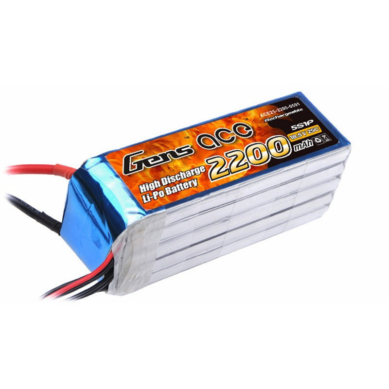 Gens Ace 2200mAh 18,5V 25C 5S1P Lipo-Akkupack - LiPo24.de