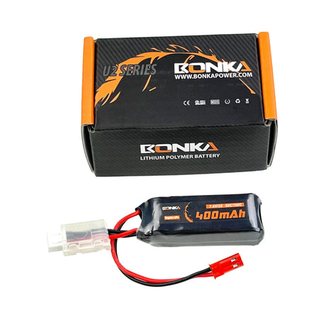 Bonka Lipo Akku 400mAh 7,4V 2S 50C JST-Rot OMP M1