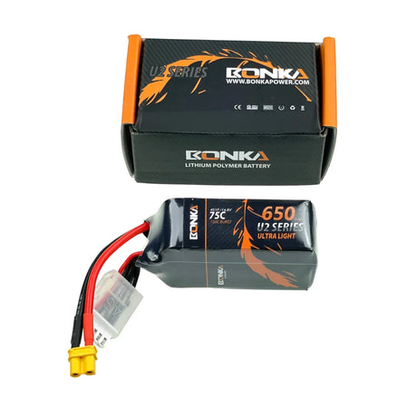 Bonka Lipo Akku 650mAh 14,8V 4S 75C/150C FPV Parcour XT30