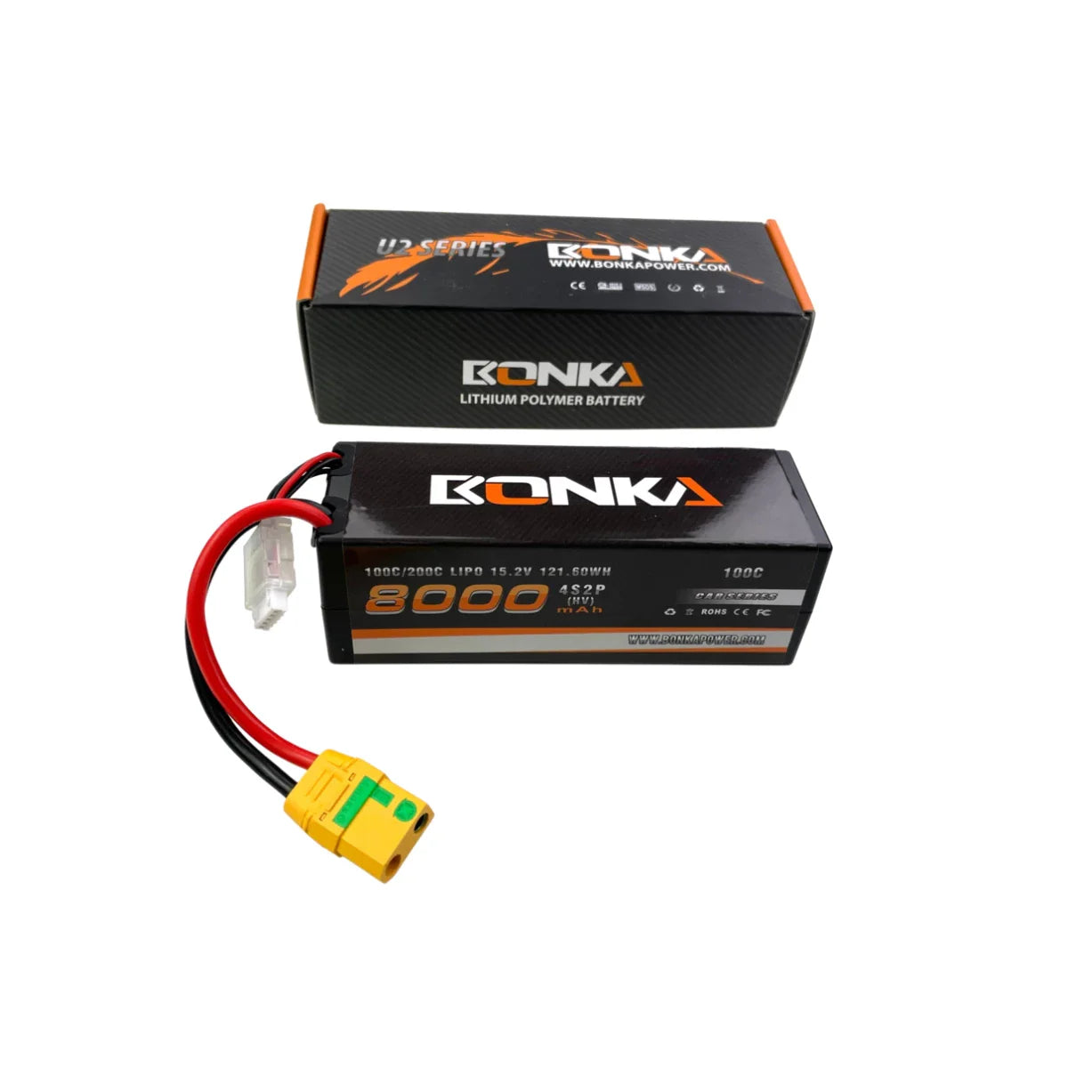 Bonka 4S 8000mAh HV 15,2V 4S2P 100C XT90 Antiblitz Lipo Akku