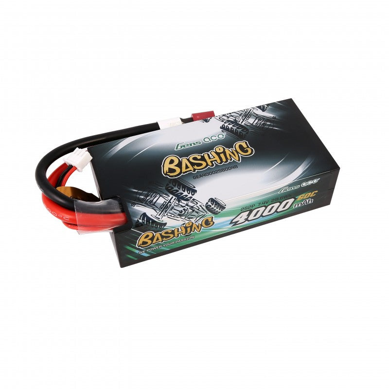 Gens Ace 4000mAh 2S2P 7.4V 60C HardCase 48# Auto Lipo Akku mit T-Stecker - LiPo24.de