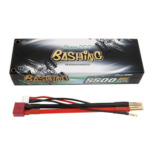 Gens Ace 5500mAh 2S 7.4V 60C HardCase RC 10# Auto Lipo Akkupack mit T Stecker   LiPo24.de