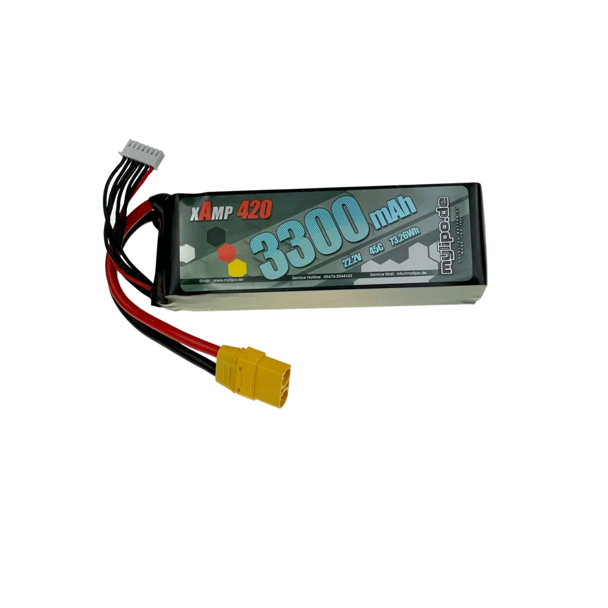 Mylipo Lipo Akku 3300mAh 22,2V 6S 45C XT90 - LiPo24.de