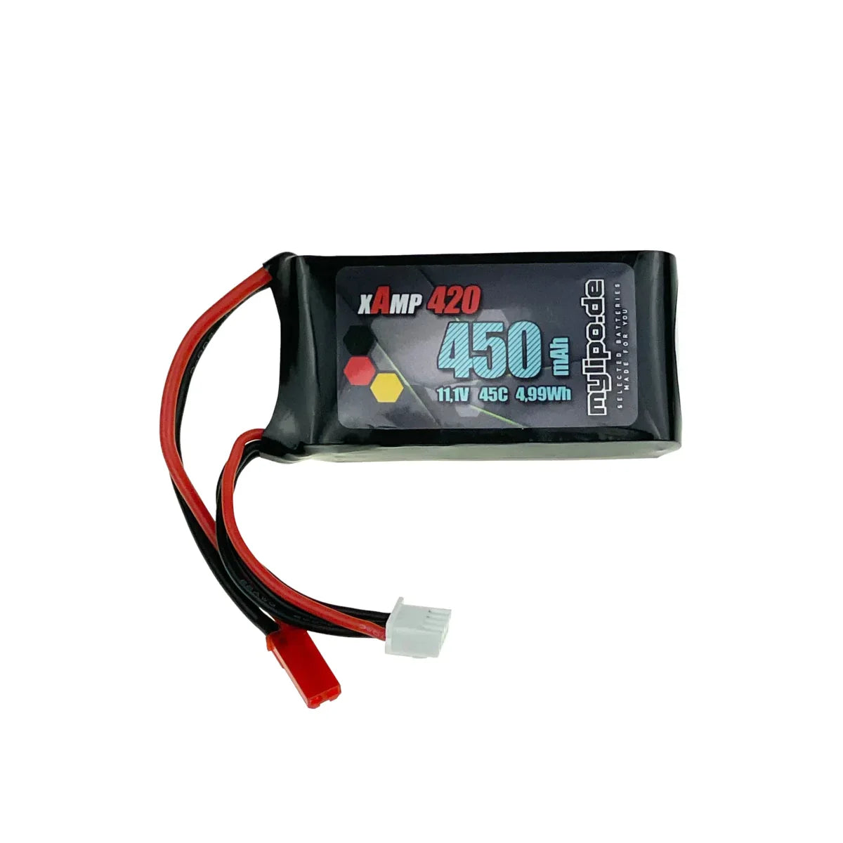 Mylipo Lipo Akku 450mAh 11,1V 3S 45C JST - LiPo24.de