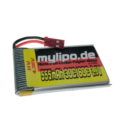 Mylipo Lipo Akku 555mAh 3,8V HV 30C/60C JST(rot) Stecker - LiPo24.de