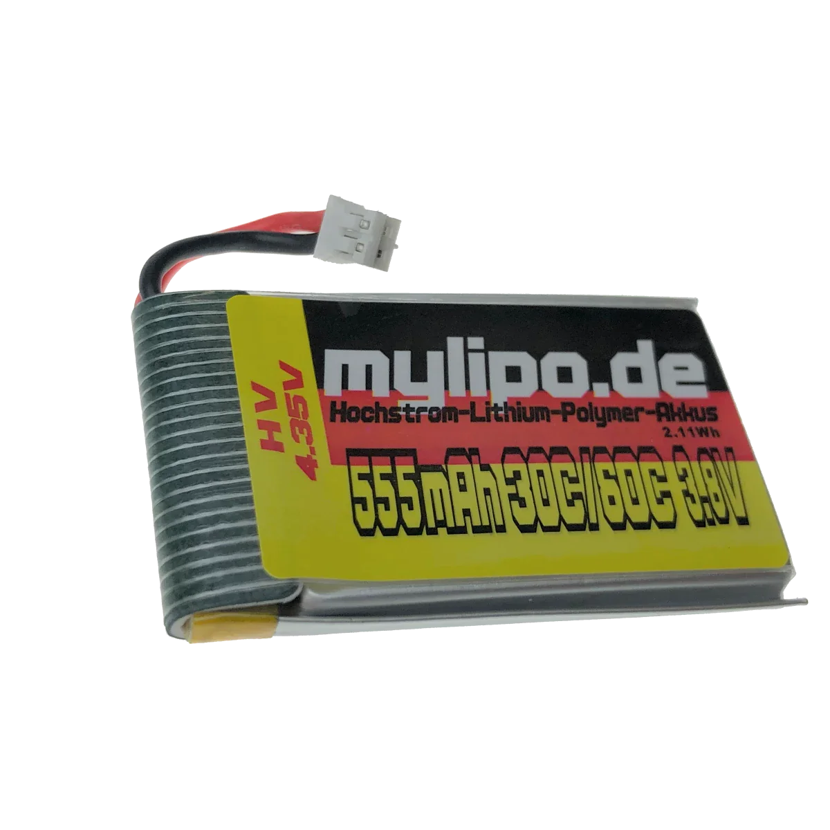 Mylipo Lipo Akku 555mAh 3,8V HV 30C/60C PH2 / mcp / PWC Stecker - LiPo24.de