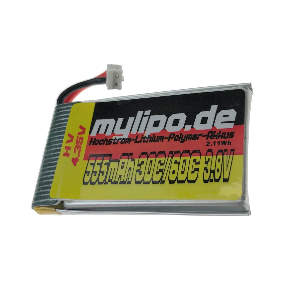 Mylipo Lipo Akku 555mAh 3,8V HV 30C/60C PH2 / mcp / PWC Stecker - LiPo24.de