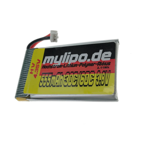 Mylipo Lipo Akku 555mAh 3,8V HV 30C/60C PH2 / mcp / PWC Stecker - LiPo24.de