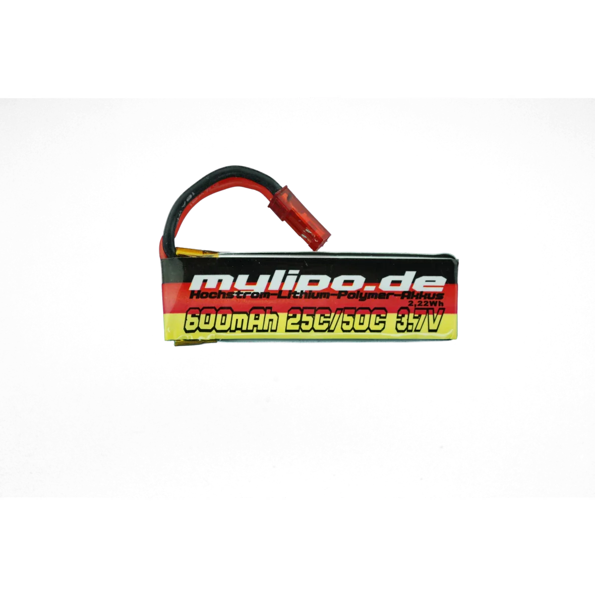 Mylipo Lipo Akku 600mAh 3,7V 25C/50C JST(rot) Stecker für BLADE SR120/mQX/QX180 - LiPo24.de