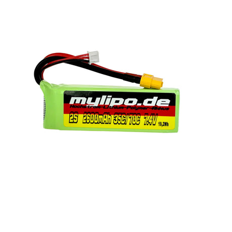 Mylipo Lipo Akku 2600mAh 7,4V 2S 35C/70C XT60 Female - LiPo24.de