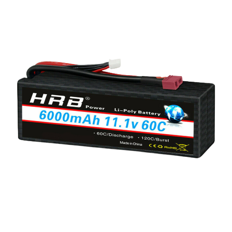 HRB 3S 6000mAh 11.1V 60C  Dean T Stecker Hardcase - LiPo24.de