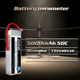 HRB 4S 5000mAh 14,8V 50C  Dean T LiPo Akku - LiPo24.de