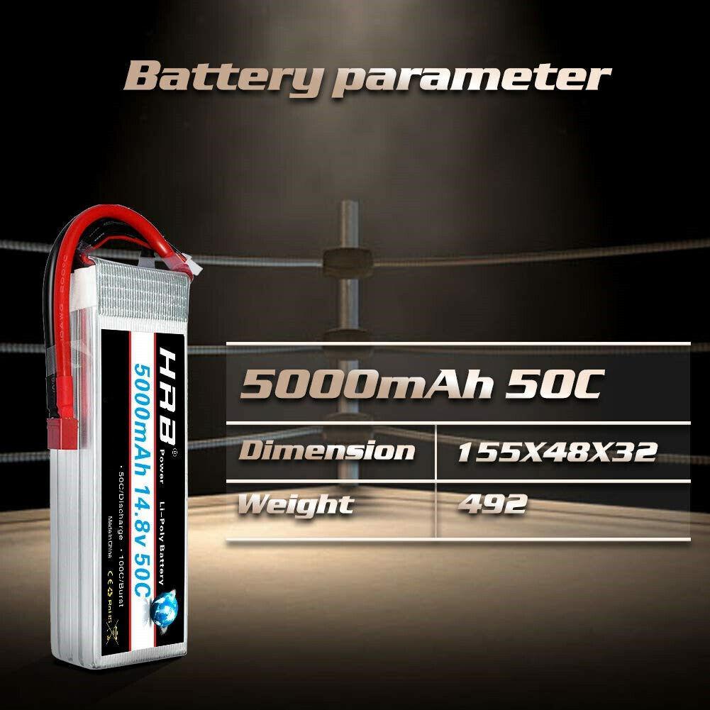 HRB 4S 5000mAh 14,8V 50C Dean T (2 St.) - LiPo24.de