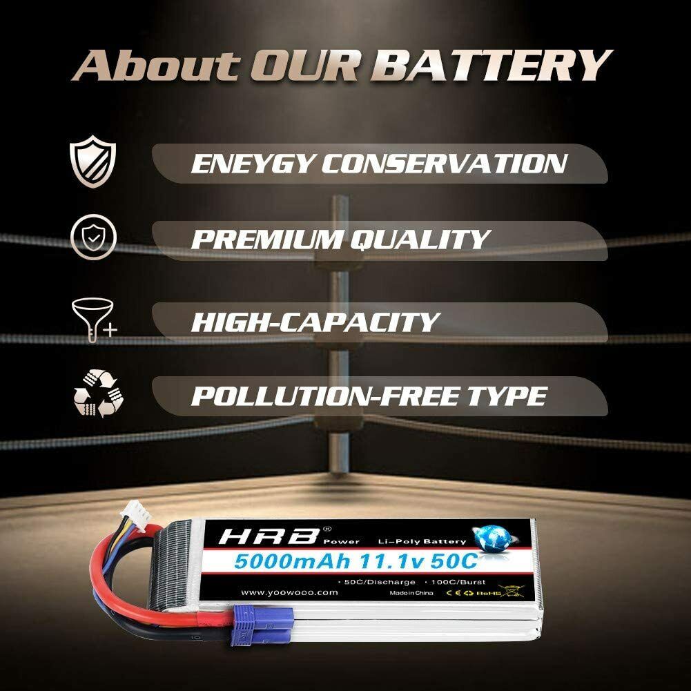 HRB 3S 5000mAh 11,1V 50C EC5 LiPo Akku - LiPo24.de