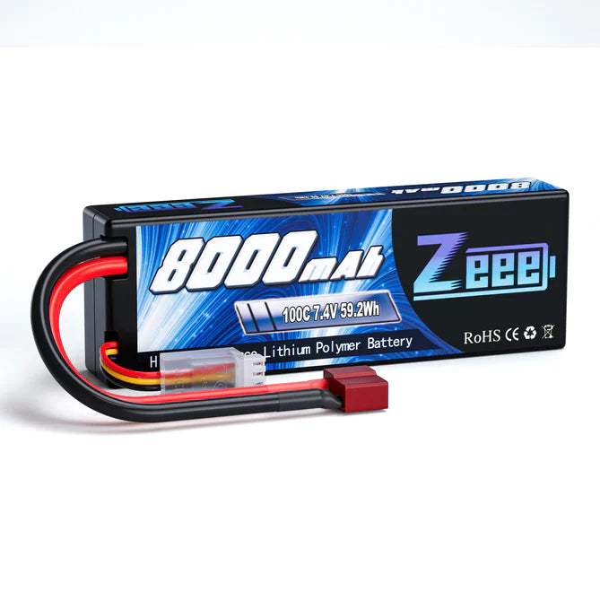 Zeee 2S Lipo Akku 8000mAh 7,4V 100C Hartcase Dean - LiPo24.de