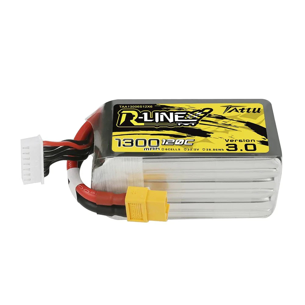 Tattu R-Line Version 3.0 1300mAh 22.2V 120C 6S1P Lipo Akku mit XT60 Stecker - LiPo24.de