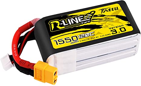 Tattu R-Line Version 3.0 1550mAh 14.8V 120C 4S1P Lipo Akku mit XT60 Stecker - LiPo24.de