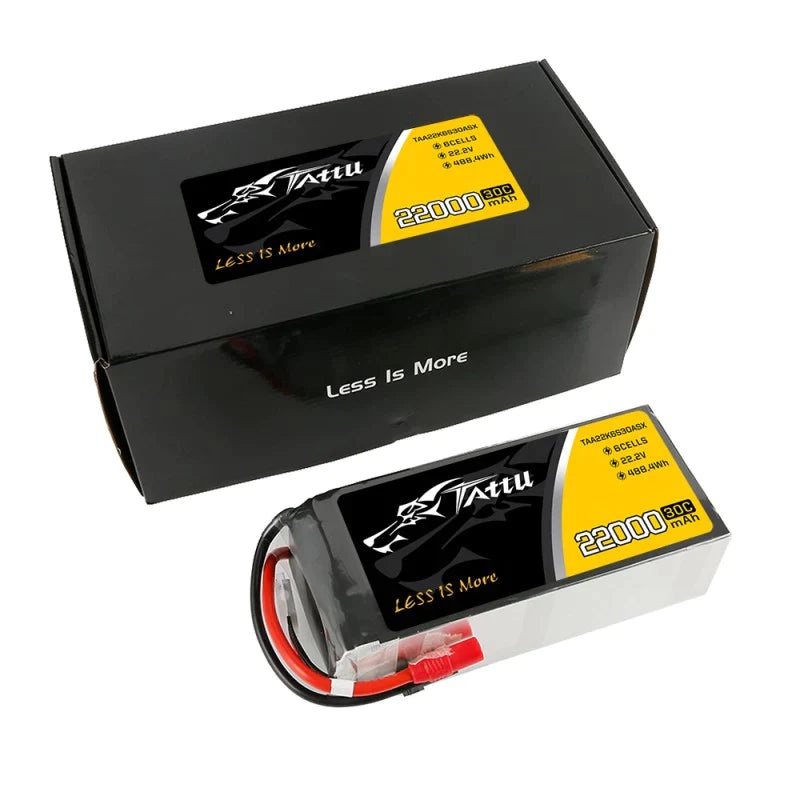 Tattu 22000mAh 22,2V 30C 6S1P Lipo Akkupack mit AS150+XT150 Stecker - LiPo24.de