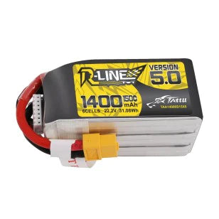 Tattu R-Line Version 5.0 1400mAh 22.2V 150C 6S1P Lipo Akkupack XT60 - LiPo24.de