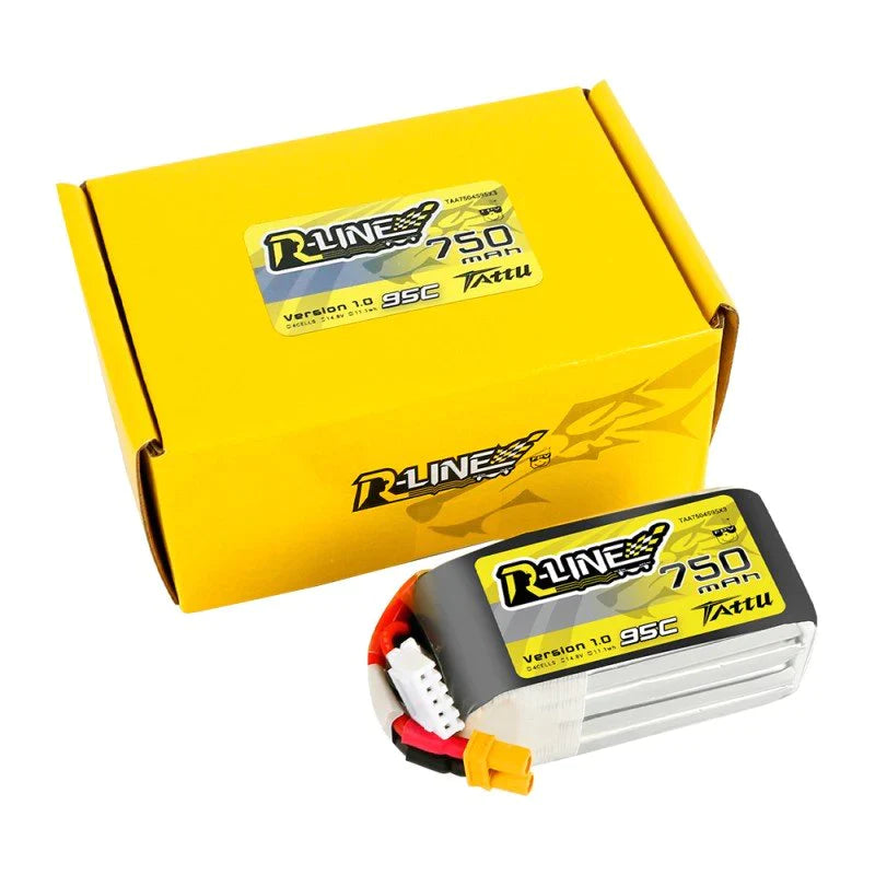 Tattu R-Line 750mAh 14.8V 4S1P 95C Lipo Akku - LiPo24.de