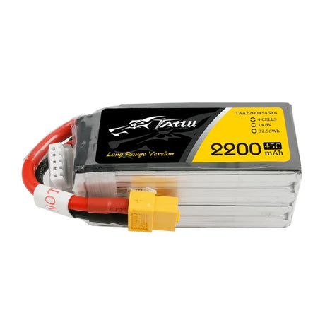 Tattu 2200mAh 14.8V 45C 4S1P Lipo Akku mit XT60 - LiPo24.de