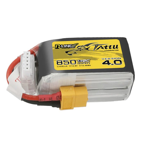 Tattu R-Line 850mAh 14.8V 4S1P 130C Lipo Akkupack mit XT60 Stecker - LiPo24.de