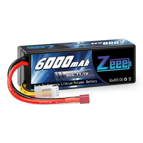 Zeee 3S Lipo Akku 6000 mAh 11,1 V 80C Hartcase DEAN - LiPo24.de