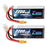 Zeee 4S Lipo Akku 2200mAh 14,8V 120C mit XT60 Stecker RC Graphen Akku für RC Modelle Flugzeug RC Auto (2 Stück) - LiPo24.de