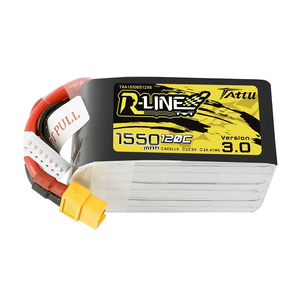 Tattu R-Line Version 3.0 1550mAh 22.2V 120C 6S1P Lipo Akku mit XT60 Stecker - LiPo24.de