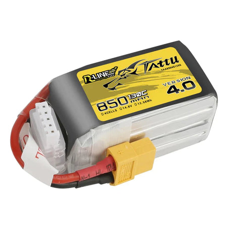 Tattu R-Line 850mAh 14.8V 4S1P 130C Lipo Akkupack mit XT60 Stecker - LiPo24.de