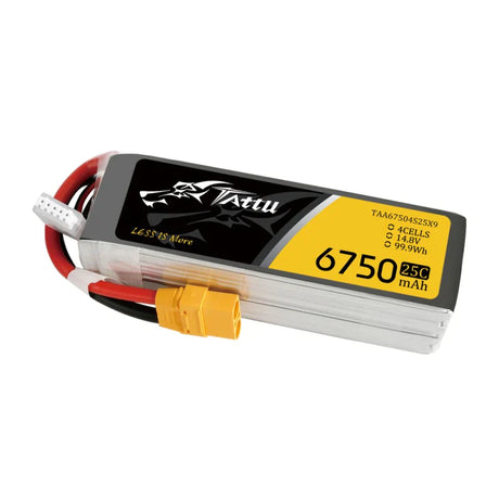 Tattu 6750mAh 14.8V 25C 4S1P Lipo Battery mit XT90 - LiPo24.de