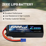 Zeee 4S Lipo Akku 9000mAh 14.8V 100C Soft Case EC5 Stecker mit Metallplatten für RC Car Truck Tank Racing Modelle (2 Pack) - LiPo24.de