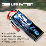 Zeee 2S Lipo Akku 6000 mAh 7,4 V 80 C Hartschalenkoffer mit Deans-Anschluss für RC-Autos im Maßstab 1:8 (2 Stück) - LiPo24.de