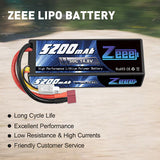 Zeee 4S Lipo Batterie 5200mAh 14,8V 50C Hard Case Deans Plug - LiPo24.de