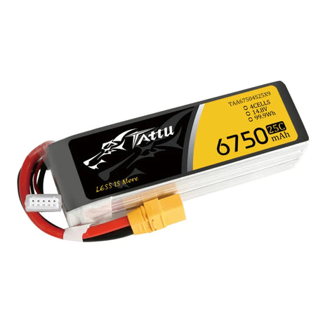 Tattu 6750mAh 14.8V 25C 4S1P Lipo Battery mit XT90 - LiPo24.de